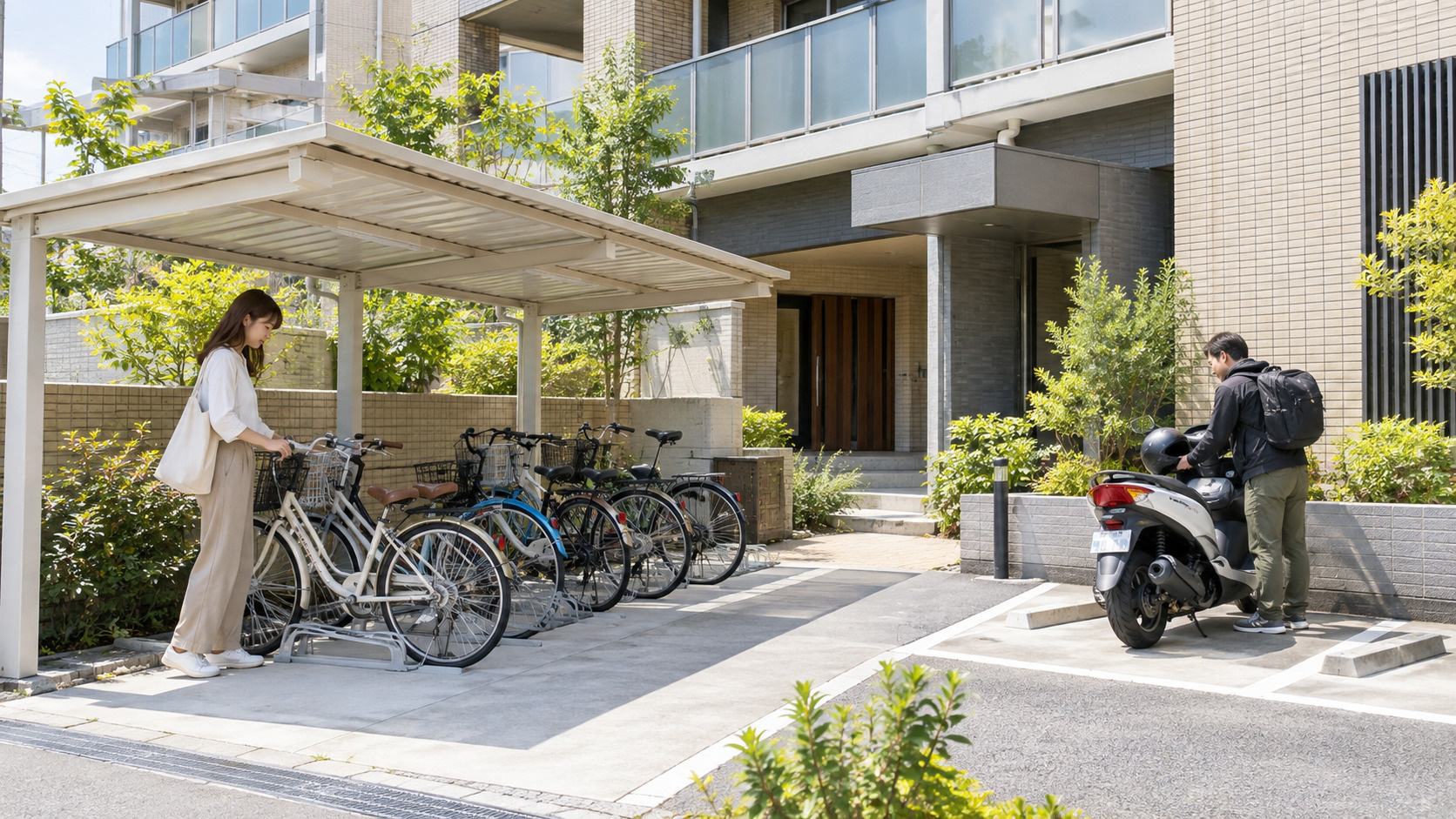 賃貸の駐輪場・バイク置き場は無料?原付・大型バイク・複数台を契約前に確認の画像