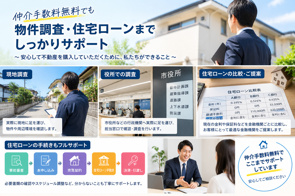 仲介手数料無料でも、物件調査・住宅ローンまでしっかりサポートの画像