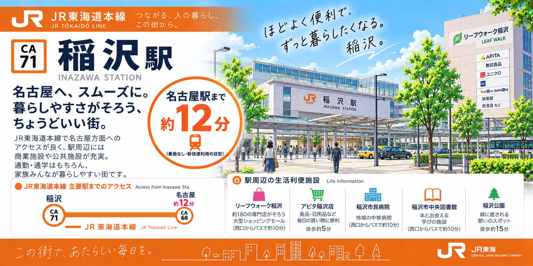 JR東海道本線「稲沢駅」は住みやすい?名古屋最短11分・リーフウォーク・住環境を解説の画像