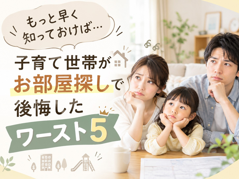 「もっと早く知っておけば…」子育て世帯がお部屋探しで後悔したワースト5の画像