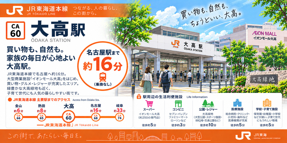 JR東海道本線「大高駅」は住みやすい？名古屋16分・大高城跡・住環境を解説の画像