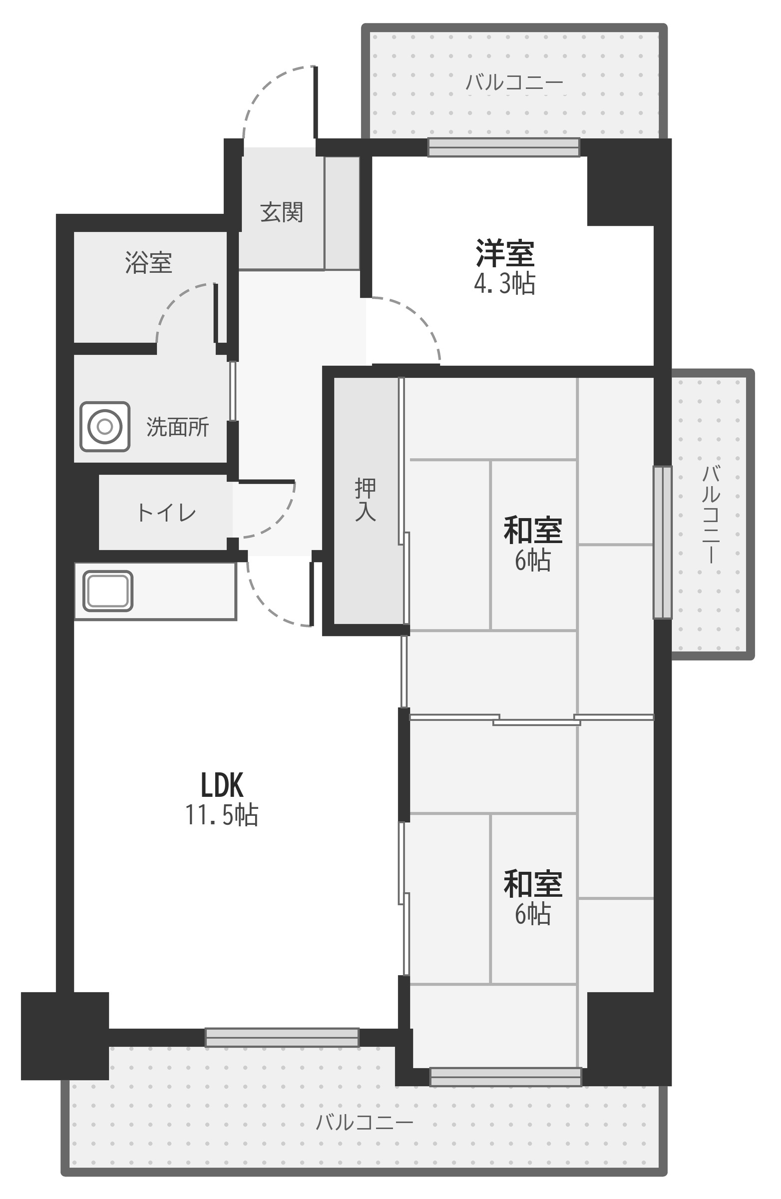 平野西レジデンス401 間取り図