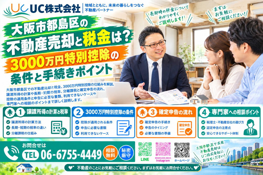 大阪市都島区の不動産売却と税金は？3000万円特別控除の条件と手続きポイントの画像
