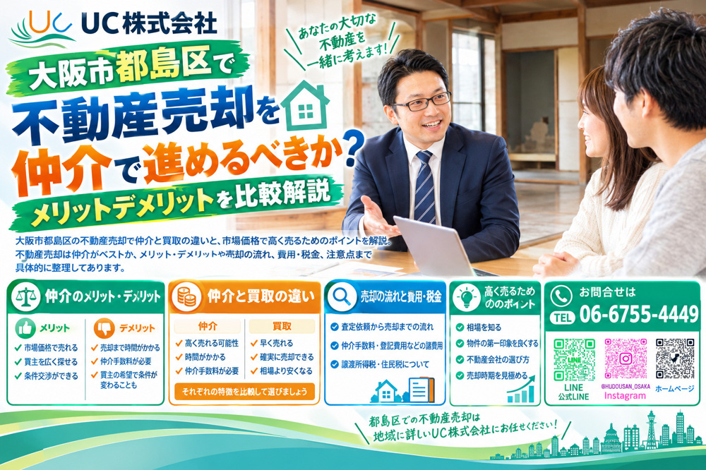 大阪市都島区で不動産売却を仲介で進めるべきか？メリットデメリットを比較解説の画像