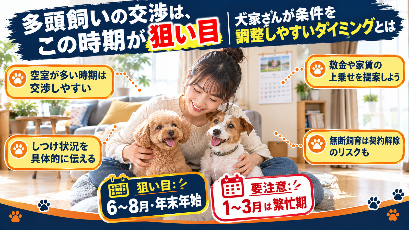 「多頭飼いの交渉は、この時期が狙い目」大家さんが条件を調整しやすいタイミングとはの画像