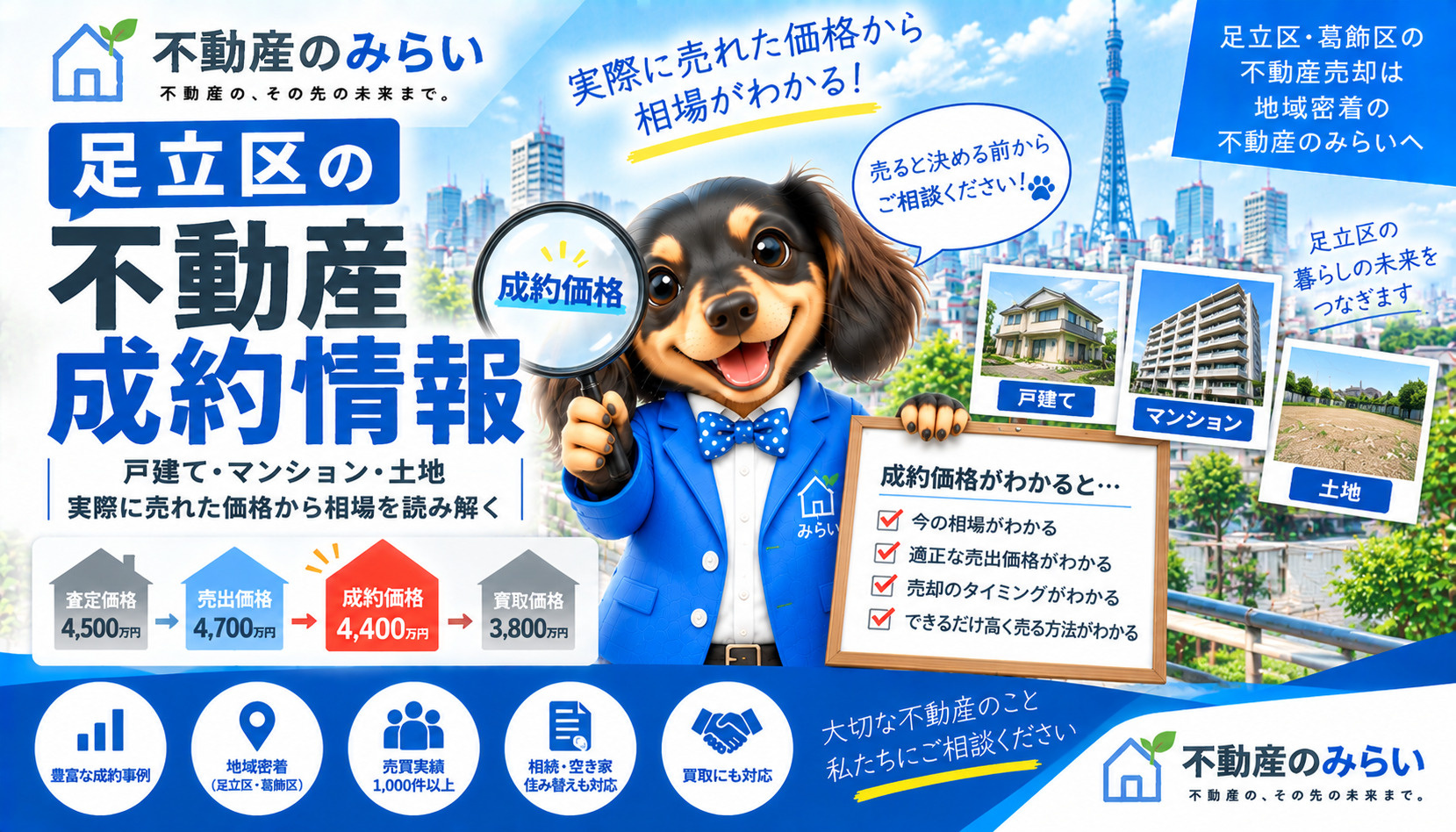 足立区の不動産成約情報｜戸建て・マンション・土地の売却価格と相場の正しい見方の画像