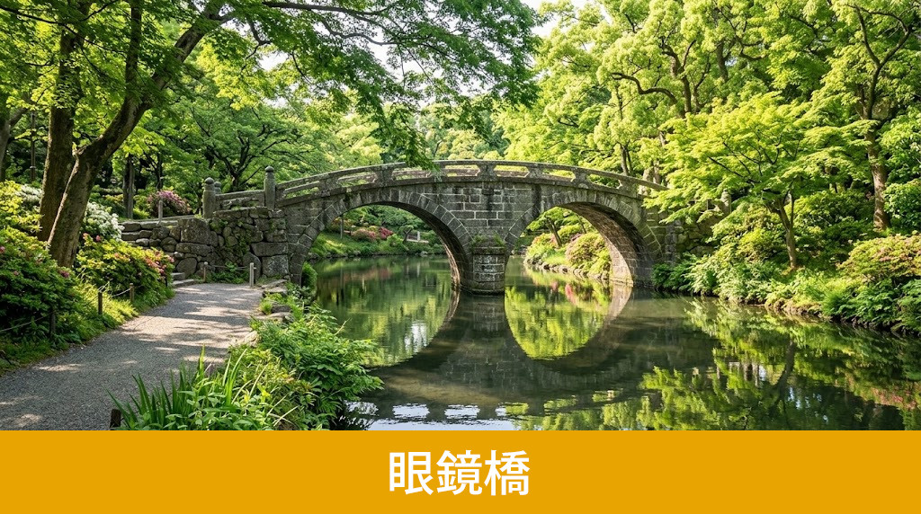 「諫早公園」の「眼鏡橋」