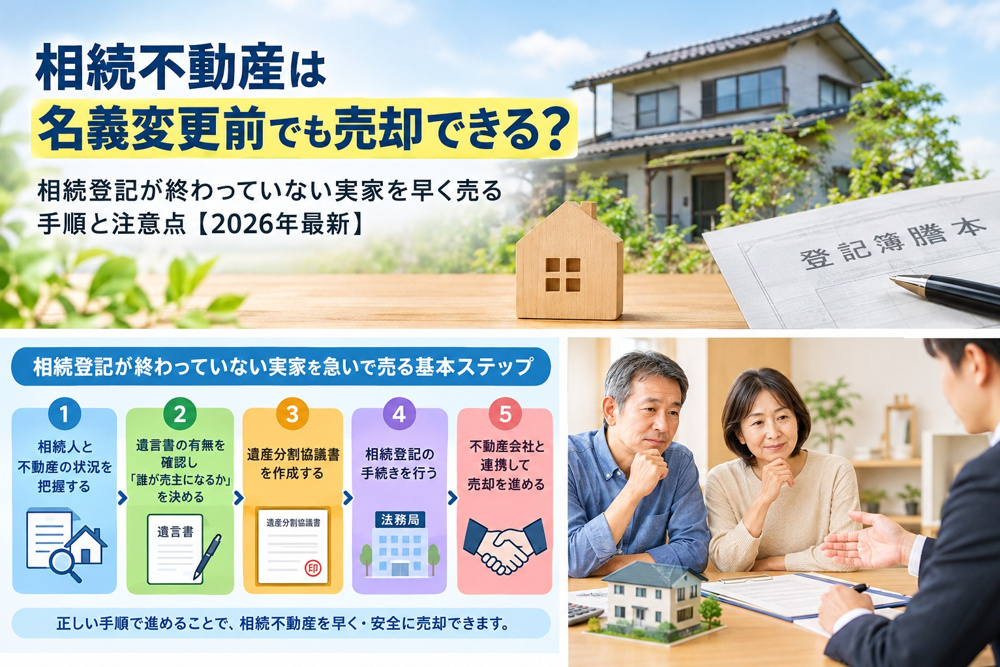 相続不動産は名義変更前でも売却可能？安全に進める手順と注意点の画像