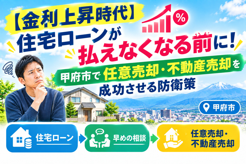 【金利上昇時代】住宅ローンが払えなくなる前に！甲府市で任意売却・不動産売却を成功させる防衛策の画像