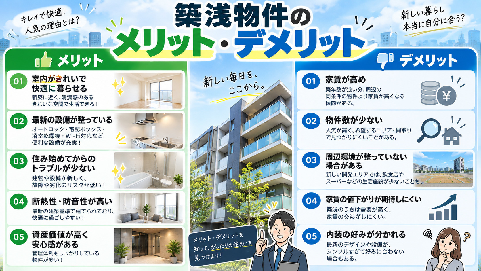 築浅物件のメリットとは？デメリットも比較して解説の画像