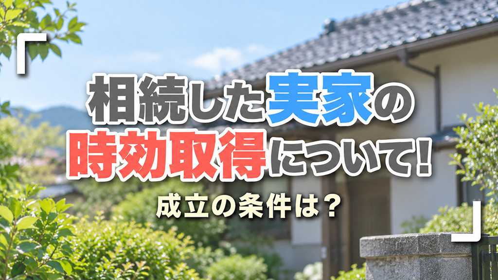 相続した実家の時効取得について！成立の条件は？の画像