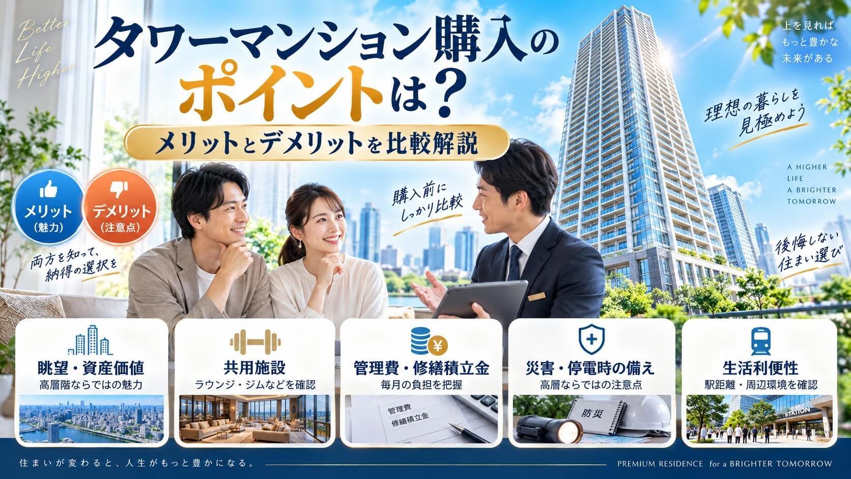 タワーマンション購入のポイントは?メリットとデメリットを比較解説の画像