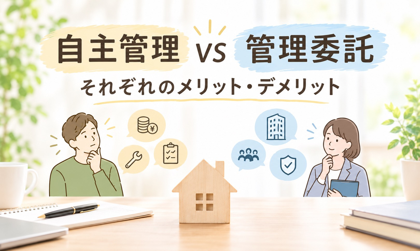 自主管理 vs 管理委託!それぞれのメリット・デメリットの画像