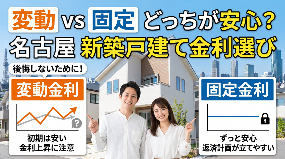 変動金利と固定金利どっちが安心？名古屋の新築戸建てで後悔しない金利選びの画像