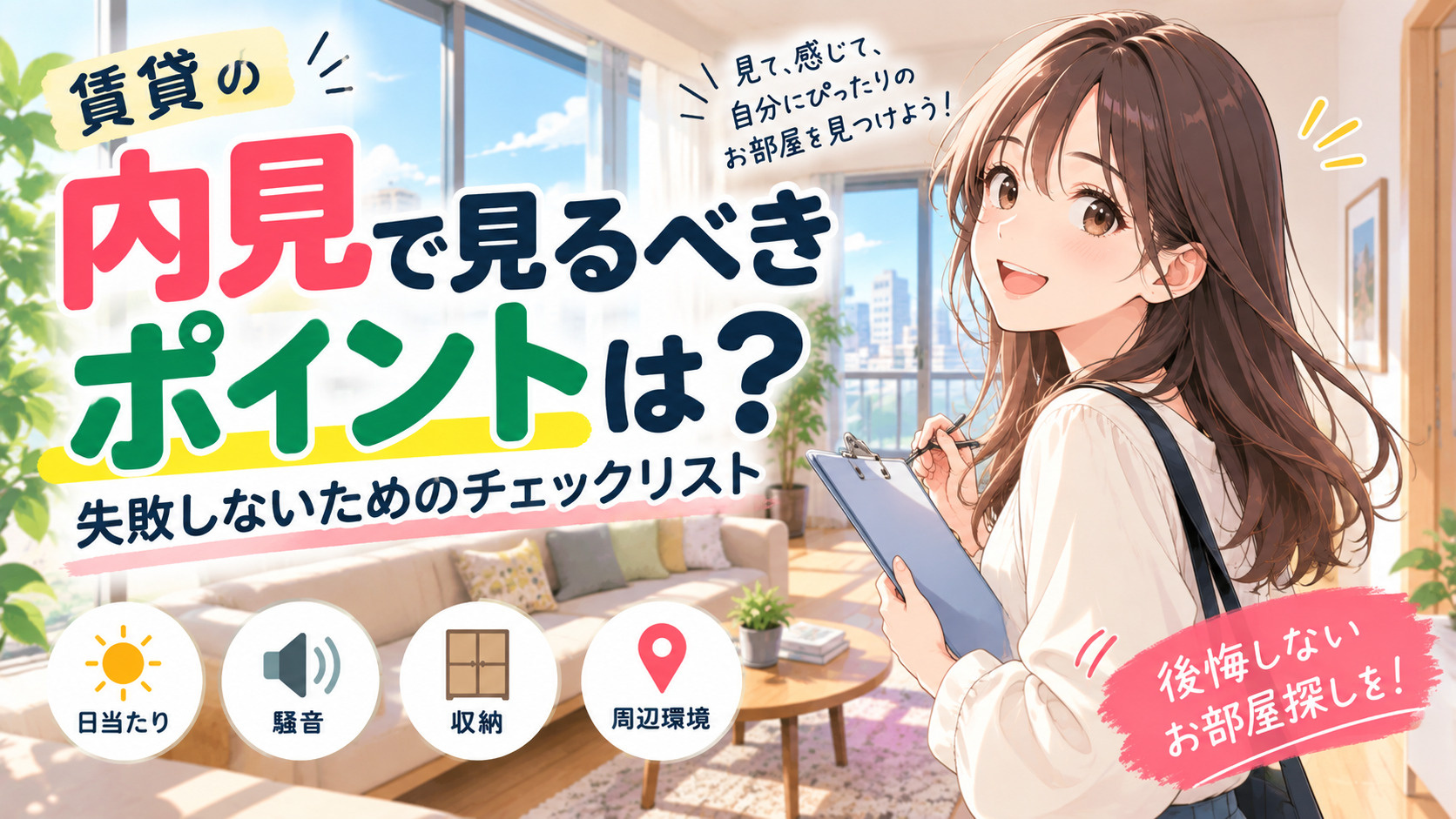 賃貸の内見で見るべきポイント15選!名古屋で失敗しない部屋探しのチェックリストの画像