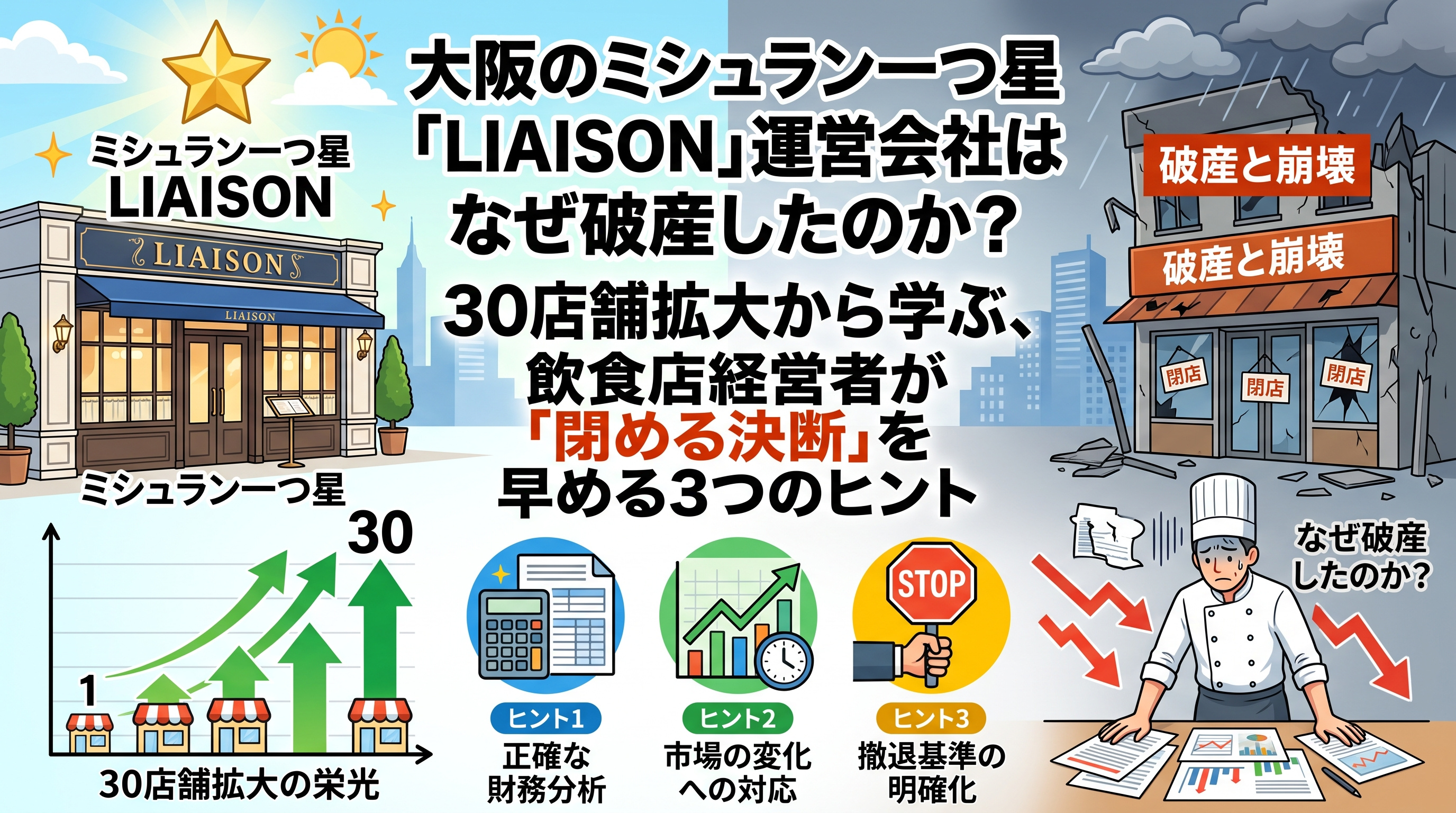 大阪「ミシュラン店」はなぜ破産？30店舗拡大に学ぶ閉店判断の画像