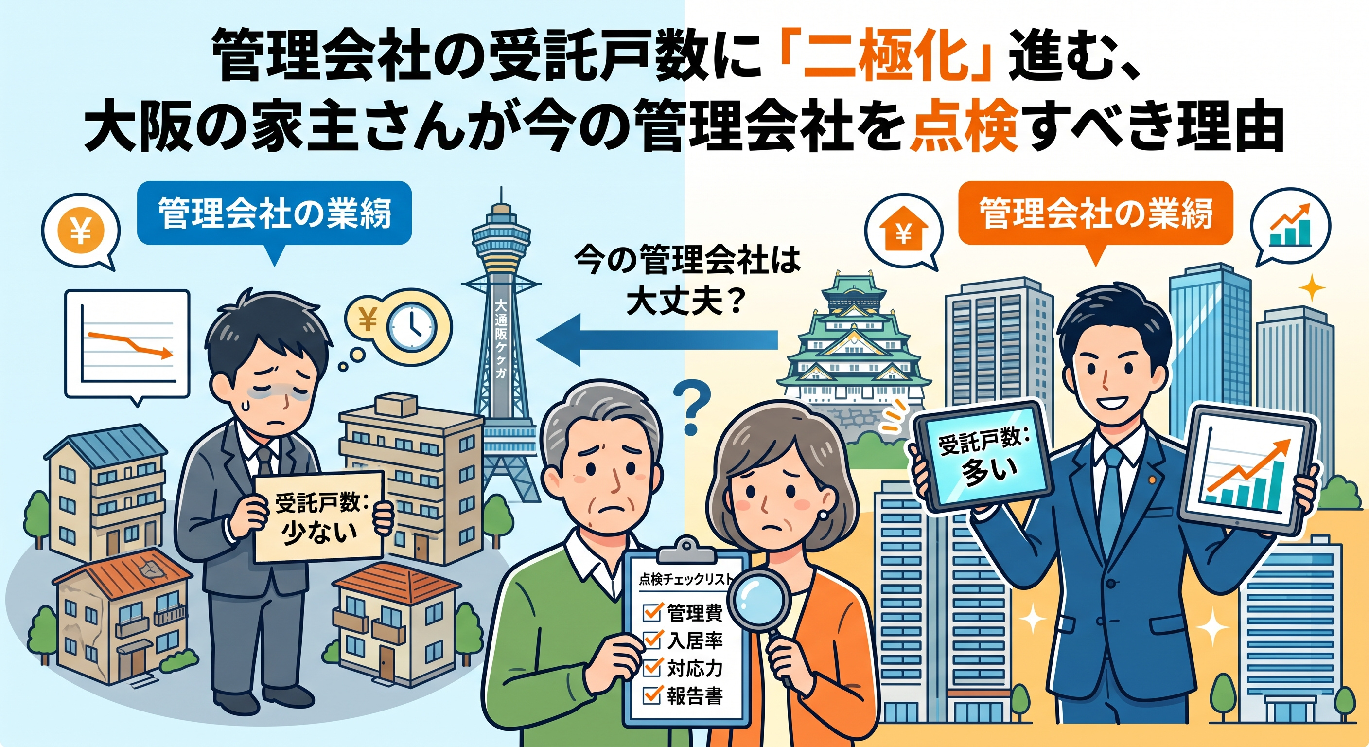 大手88%増・小規模39%、大阪家主が管理会社を点検すべき理由の画像