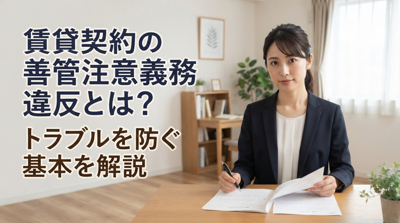 賃貸契約の善管注意義務違反とは？トラブルを防ぐ基本を解説の画像