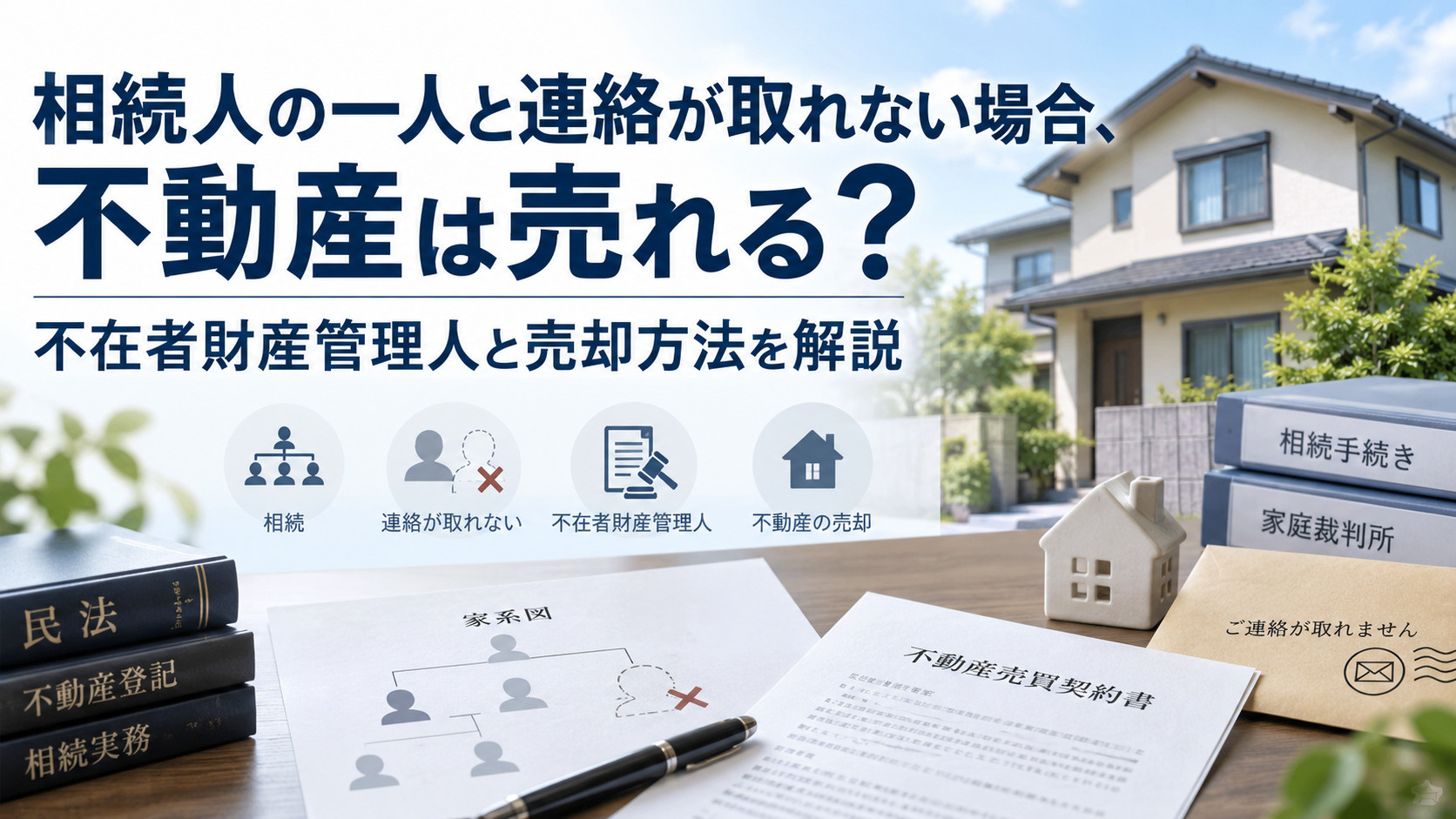 相続人の一人と連絡が取れない場合、不動産は売れる？不在者財産管理人と売却方法を解説の画像