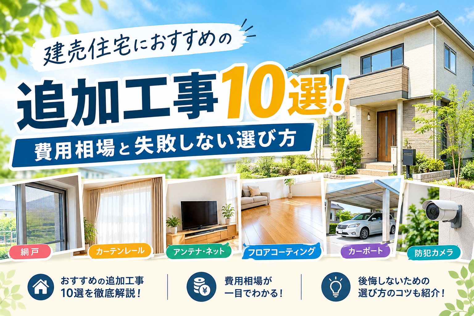 【完全保存版】建売住宅におすすめの追加工事10選!費用相場と失敗しない選び方の画像