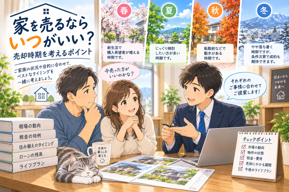 家を売るならいつがいい？不動産の売却時期を考えるポイント｜長野市 正木屋の画像