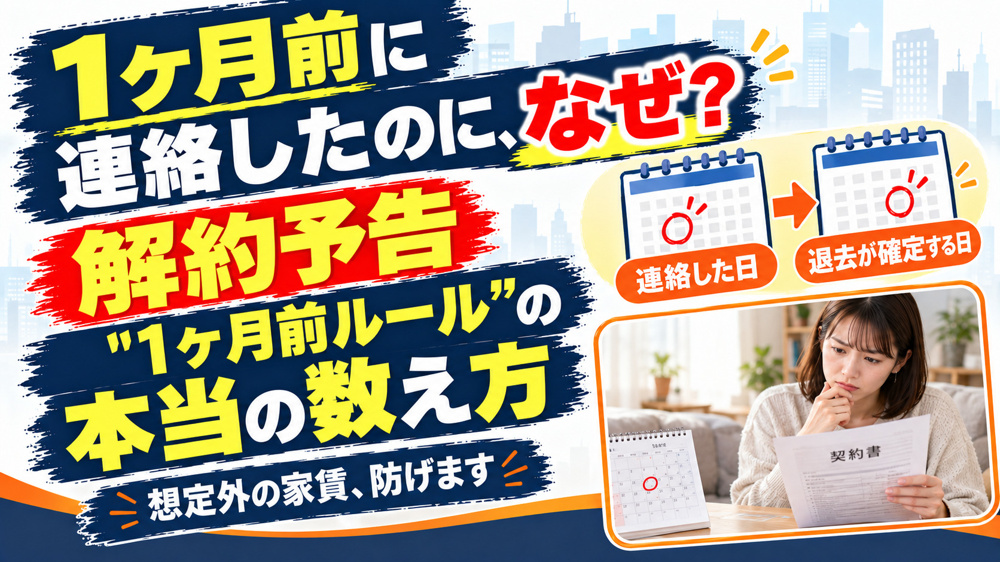 「1ヶ月前に連絡したのに、なぜ？」解約予告
