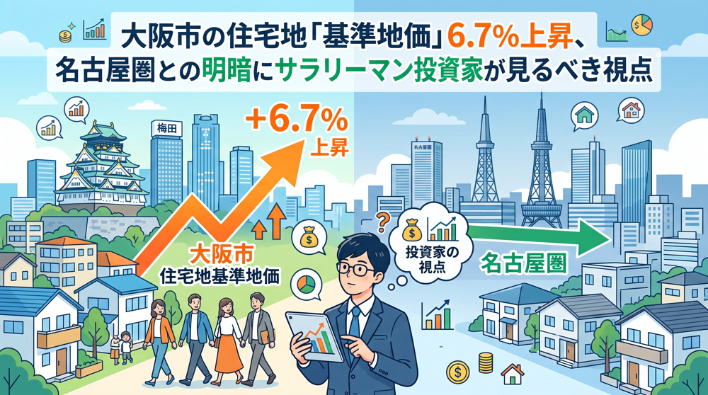 大阪市の基準地価6.7%上昇、投資家が見るべきエリア格差の画像