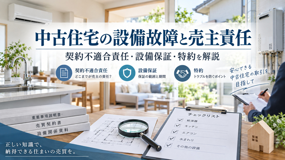 中古住宅の設備故障と売主責任｜契約不適合責任・設備保証・特約を解説の画像