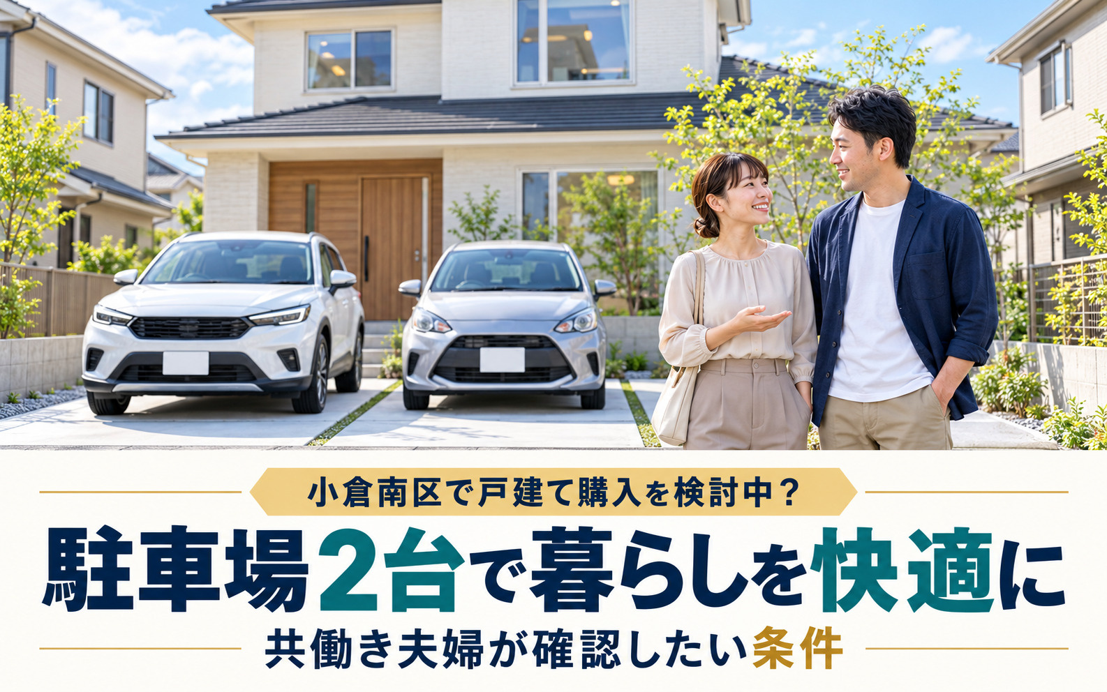 小倉南区で戸建て購入を検討中？駐車場2台確保で共働き夫婦の暮らしを快適にする条件の画像