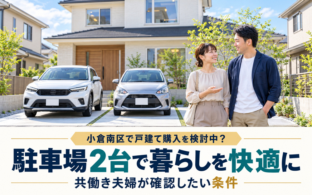 小倉南区で戸建て購入を検討中？駐車場2台確保で共働き夫婦の暮らしを快適にする条件の画像