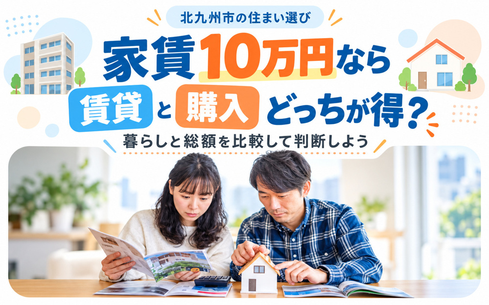 北九州市で家賃10万円なら賃貸と購入どっちが得？暮らしと総額を比較して判断しようの画像