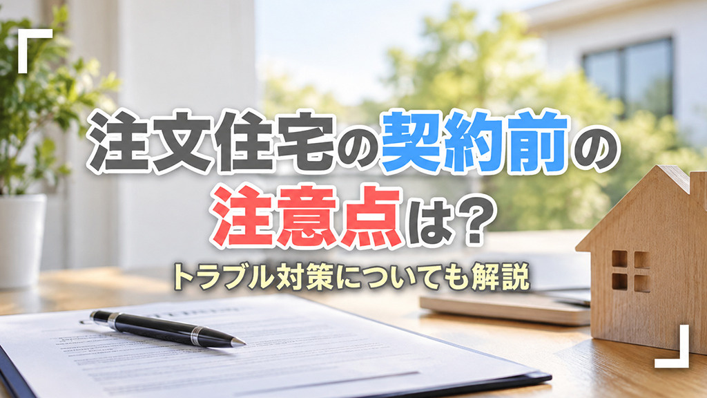 注文住宅の契約前の注意点は?トラブル対策についても解説の画像