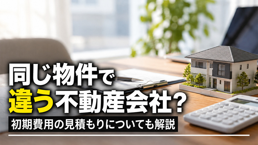 同じ物件で違う不動産会社？初期費用の見積もりについても解説の画像