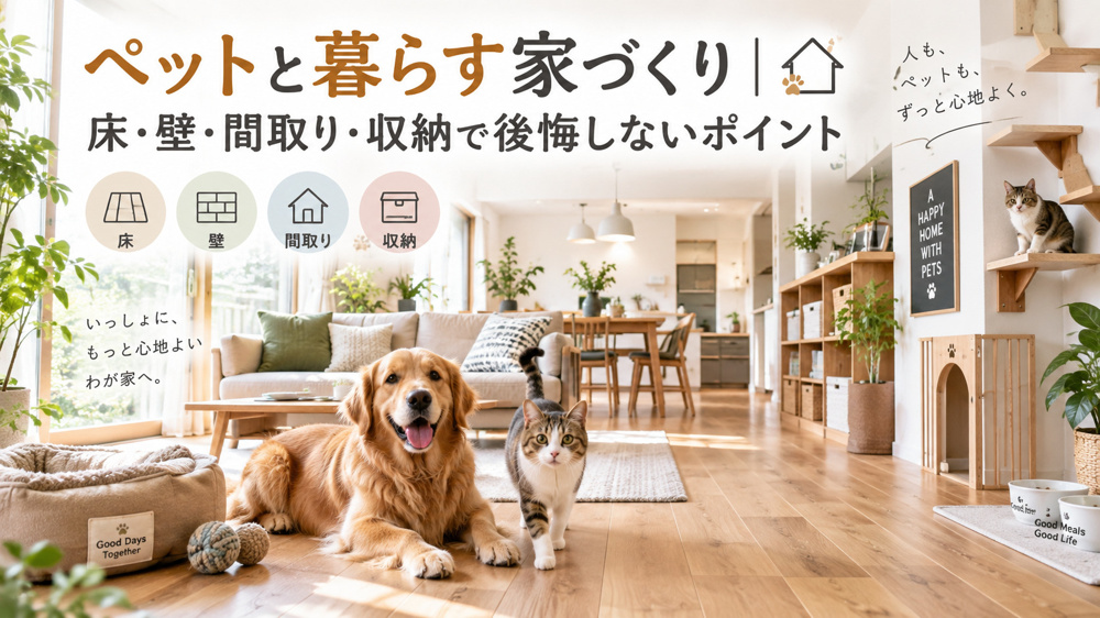 ペットと暮らす家づくり｜床・壁・間取り・収納で後悔しないポイントの画像