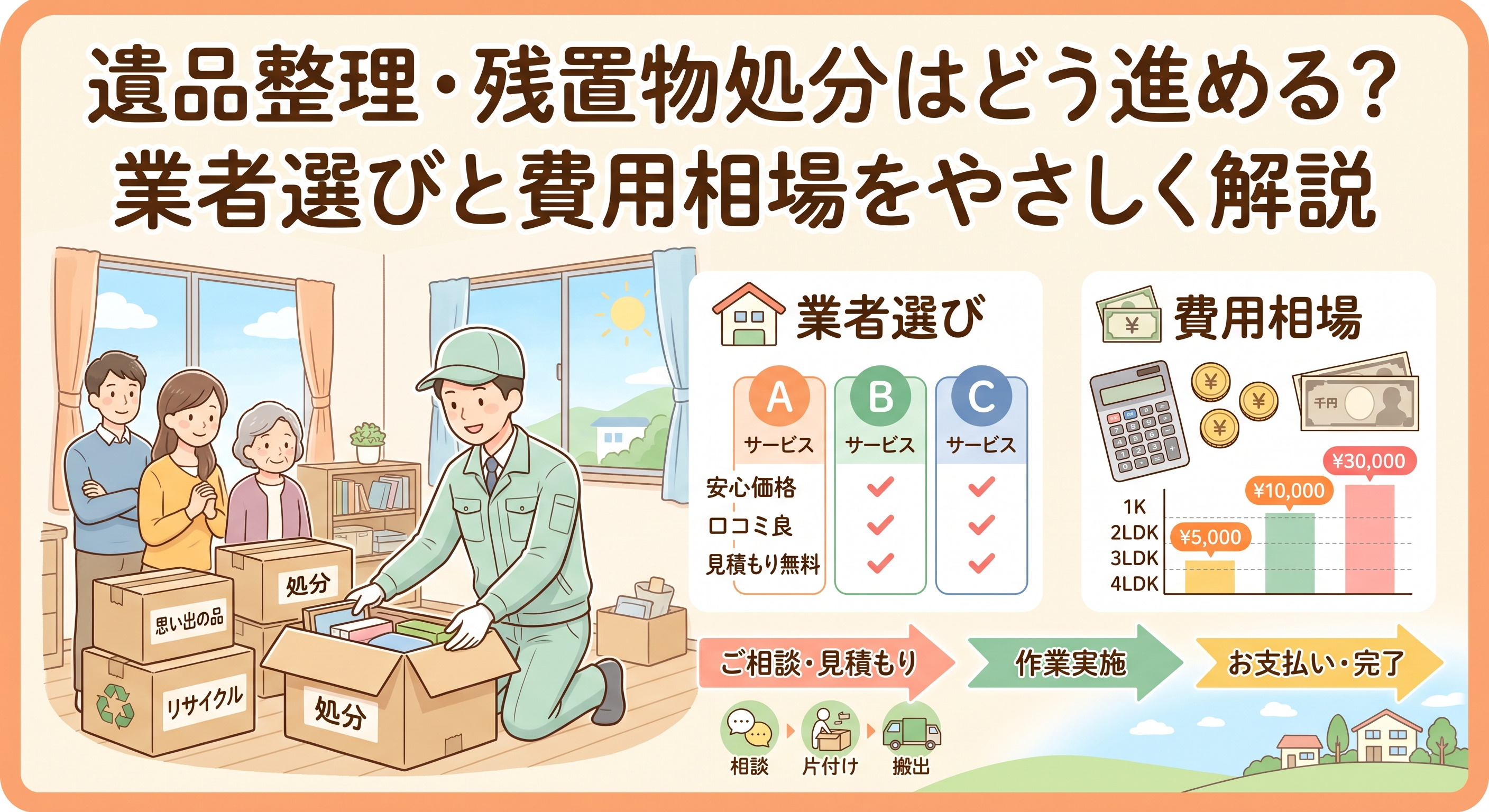 「遺品整理」の進め方と業者選び・費用相場は？の画像
