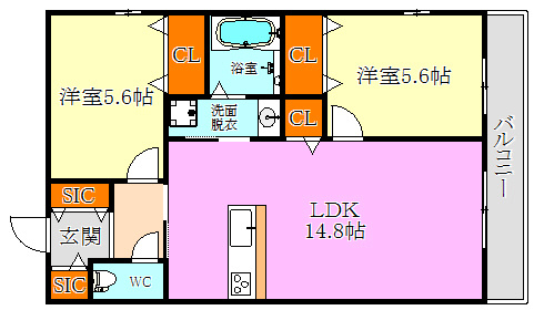 HK磯馴 1号室間取り図