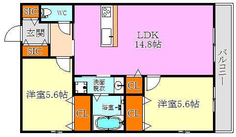 HK磯馴 2号室間取り図