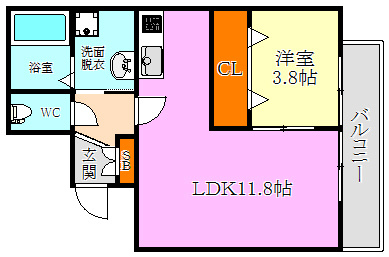 フォルモント須磨 2号室間取り図