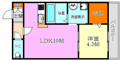 フォルモント須磨 4,5号室間取り図