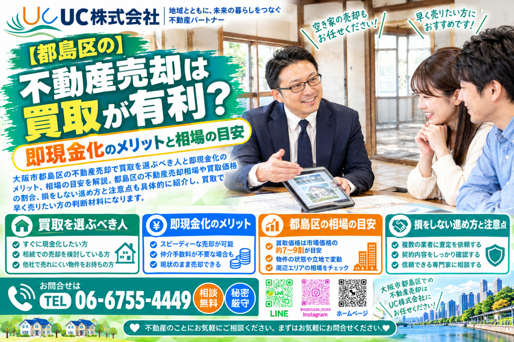 都島区の不動産売却は買取が有利？即現金化のメリットと相場の目安の画像