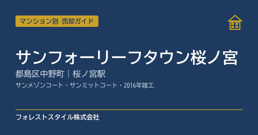 【サンフォーリーフタウン桜ノ宮】売却ガイド｜サンメゾンコート・サンミットコート・都島区中野町・桜ノ宮駅徒歩2分の画像