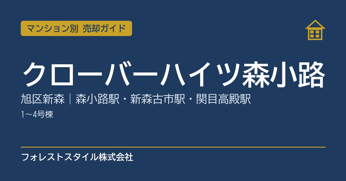 【クローバーハイツ森小路】売却ガイド｜1〜4号棟・旭区新森・森小路駅／新森古市駅／関目高殿駅の画像