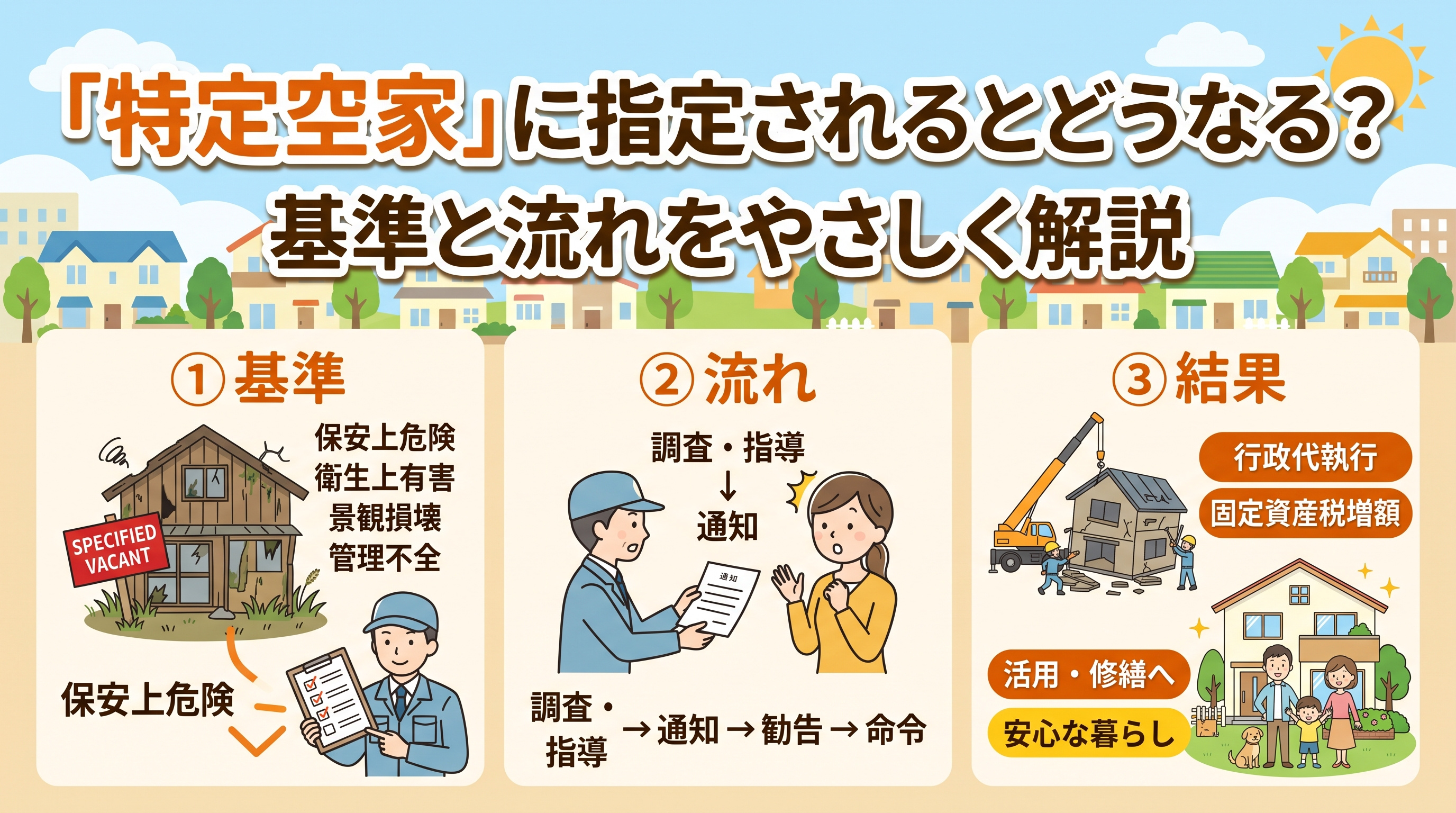 「特定空家」に指定される基準と流れを解説の画像