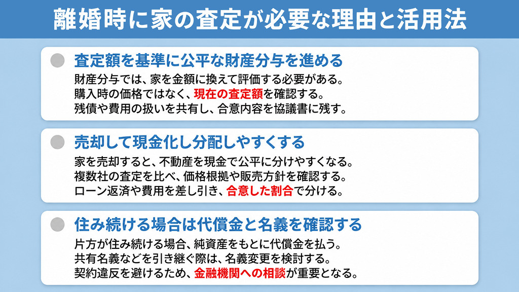 離婚時に家の査定が必要な理由と活用法