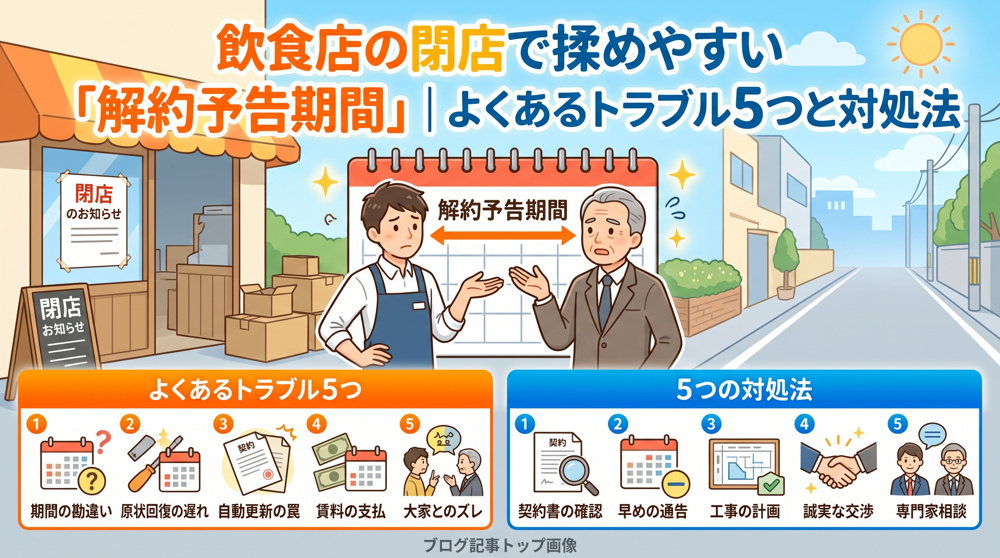 飲食店の「解約予告期間」トラブルと対処法｜閉店前に確認の画像
