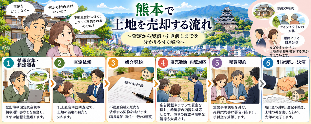 熊本で土地を売却する流れ｜査定から契約・引き渡しまで不動産会社が解説の画像