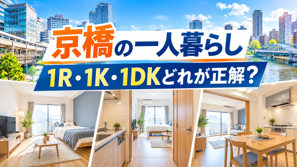 【2026年版】京橋で一人暮らし、間取りは1R・1K・1DKどれが正解？違いを比較の画像