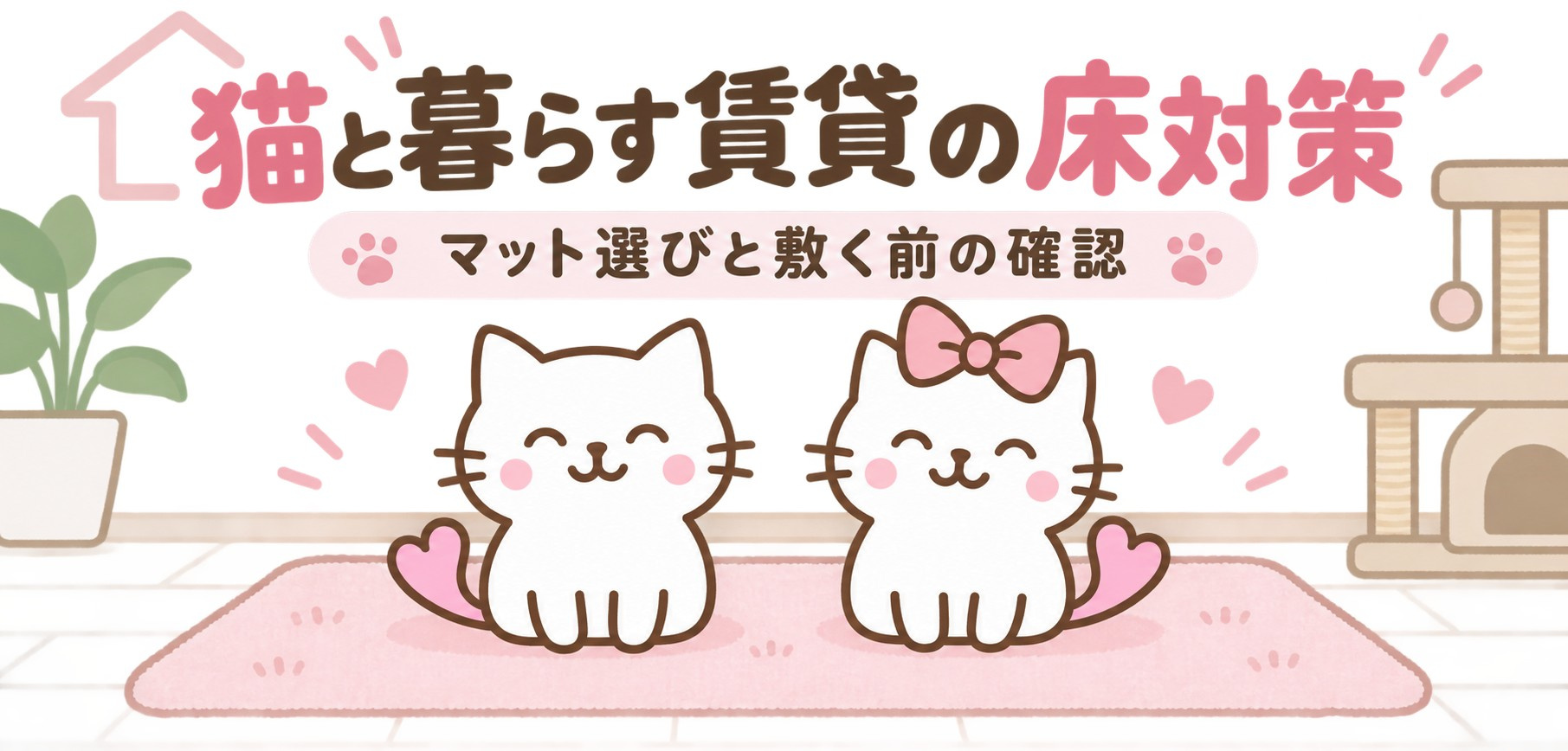 猫と暮らす賃貸の床対策|マット選びと敷く前の5つの確認の画像
