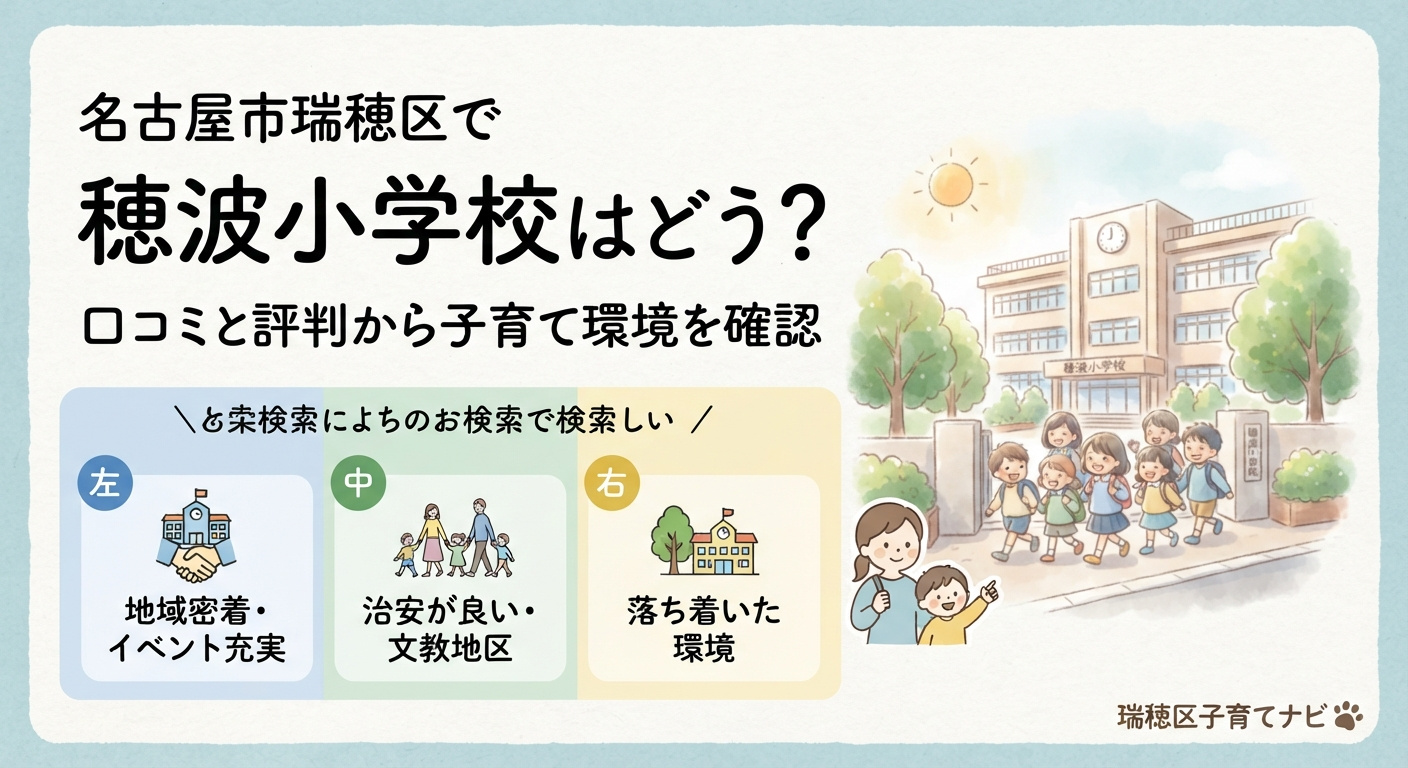 名古屋市瑞穂区で穂波小学校はどう？口コミと評判から子育て環境を確認の画像