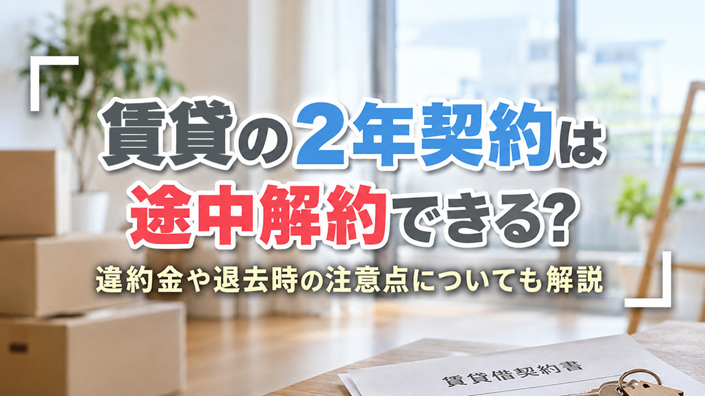 賃貸の2年契約は途中解約できる？違約金や退去時の注意点についても解説の画像
